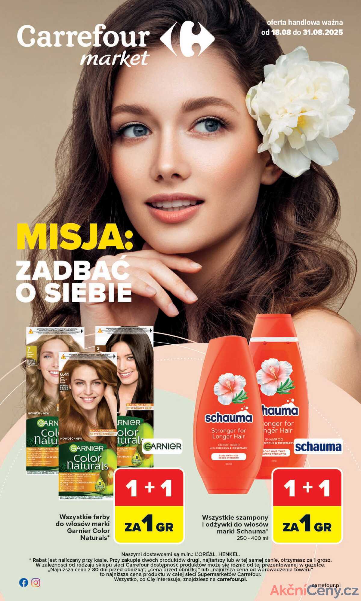 Leták Carrefour Polsko 18.8.-31.8.2025 - Trh Pečujte o sebe strana 1