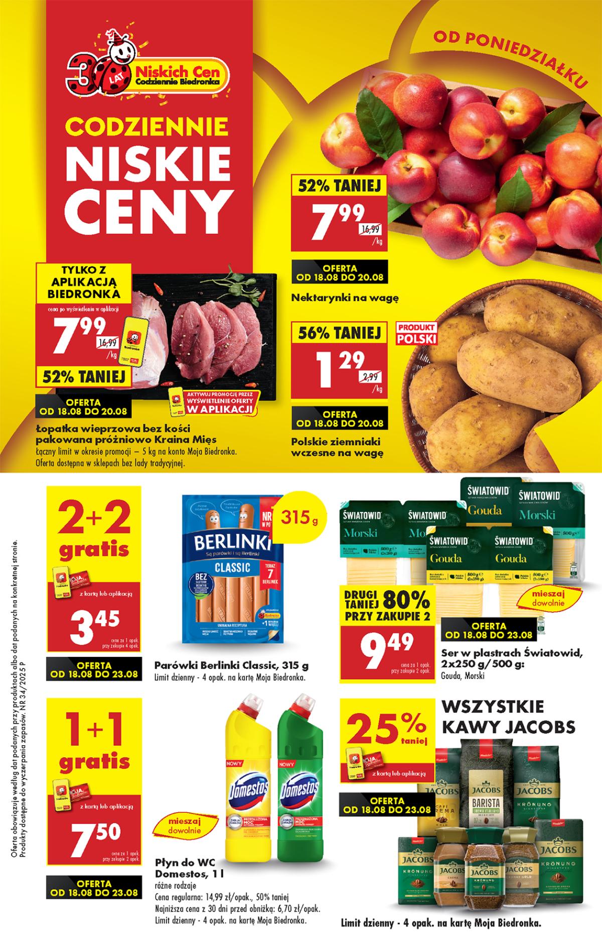 Leták Biedronka Polsko 18.8.-24.8.2025 strana 1