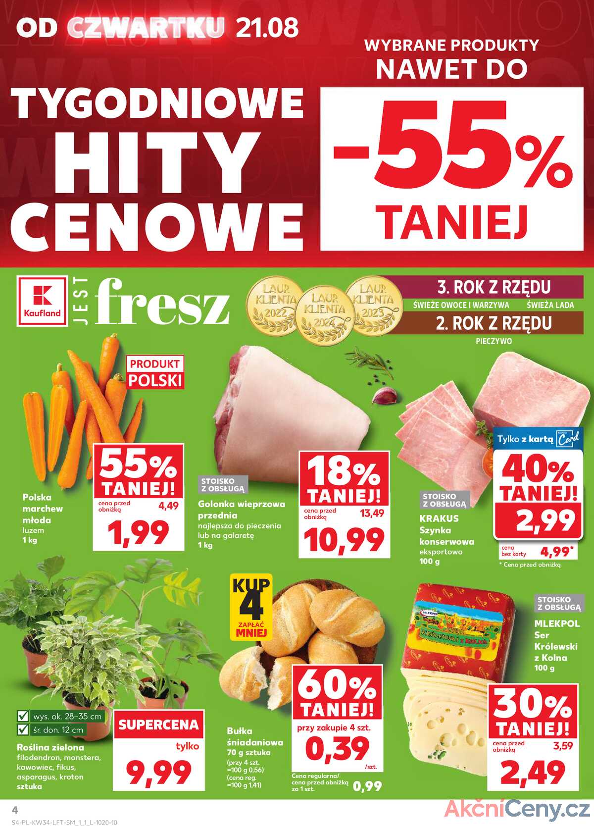 Leták Kaufland Polsko 21.8.-27.8.2025 - Noviny týdne strana 4