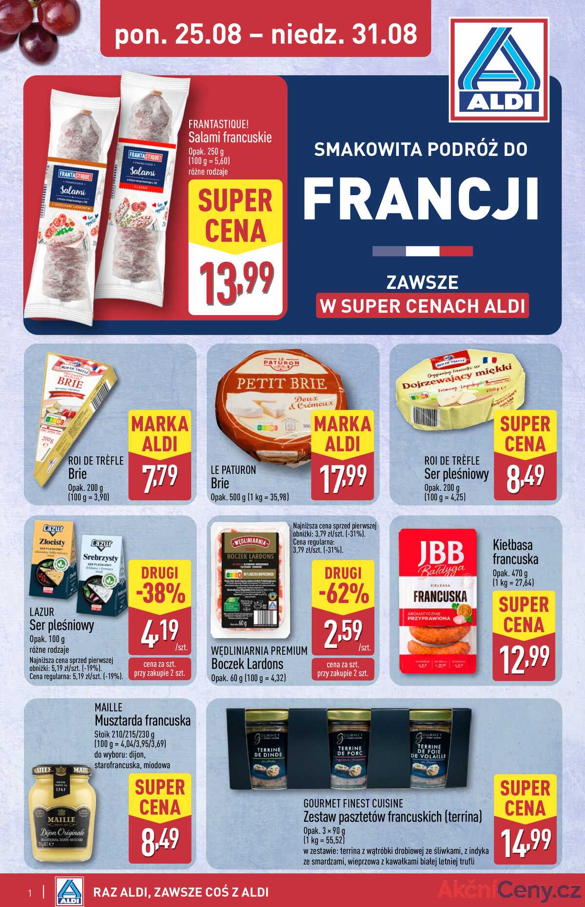 Leták Aldi Polsko 25.8.-31.8.2025 strana 1