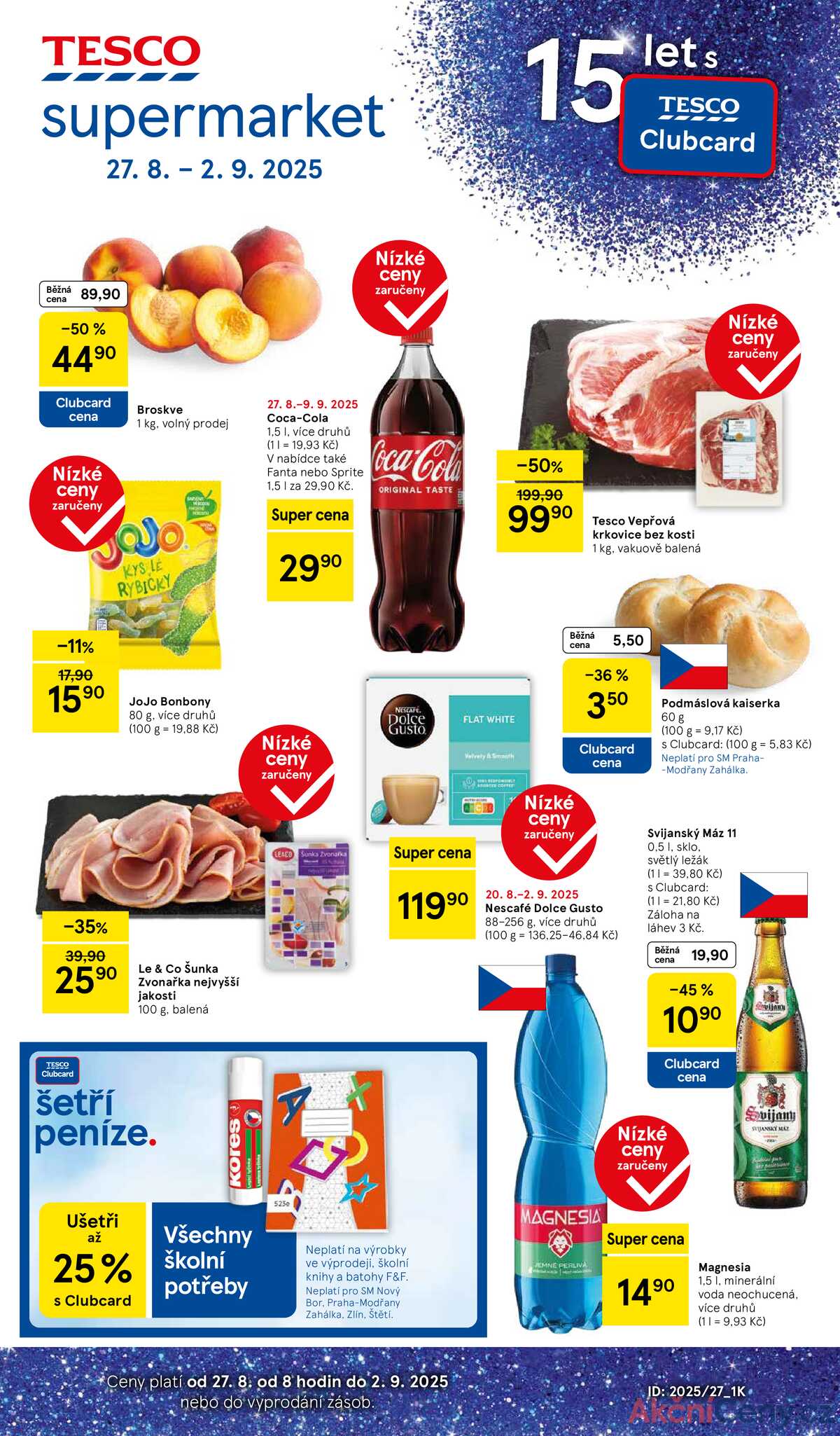 Tesco supermarkety od 27.8. do 2.9.2025 strana 1