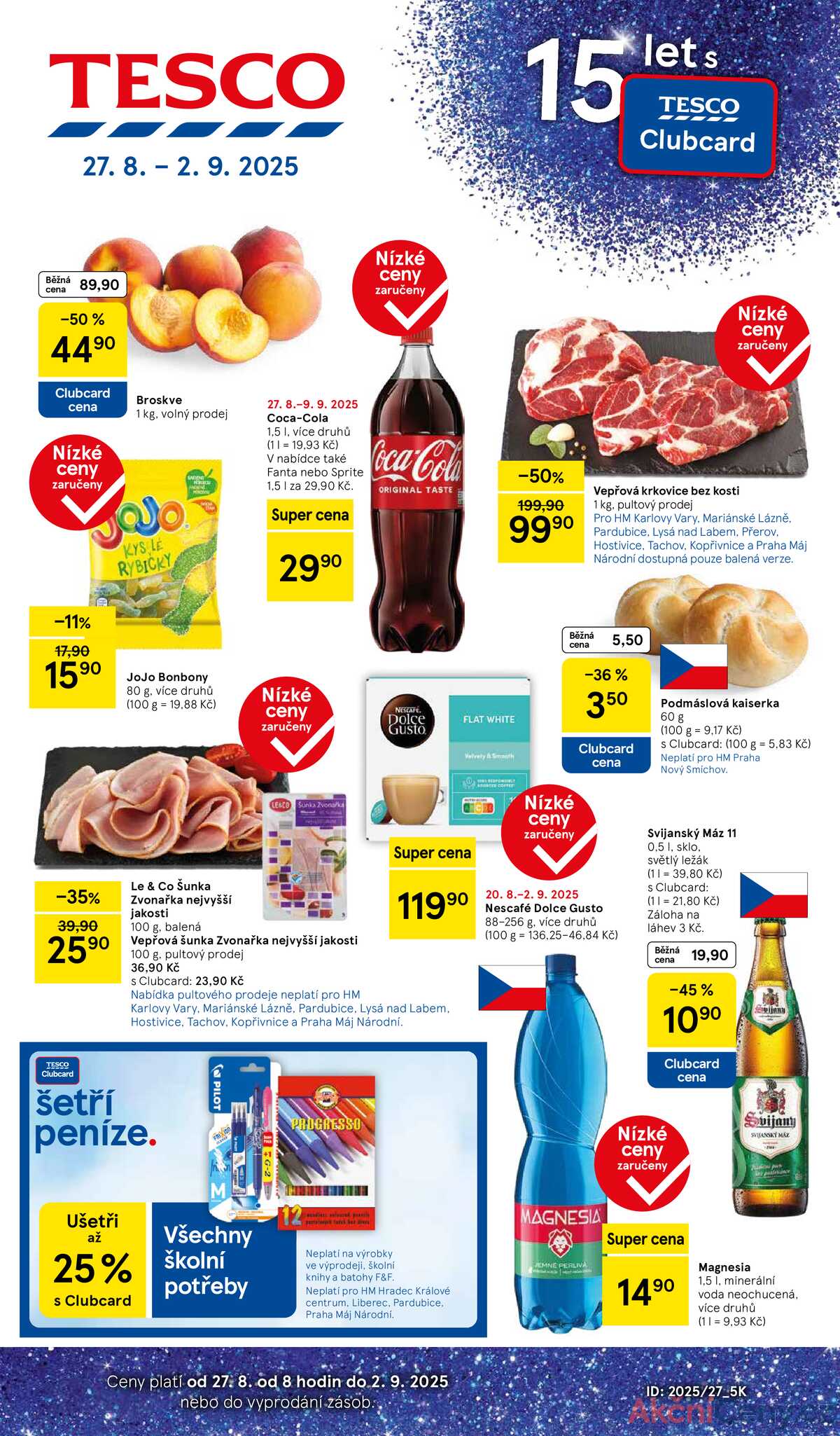Tesco malé hypermarkety od 27.8. do 2.9.2025 strana 1