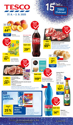 Tesco malé hypermarkety od 27.8. do 2.9.2025