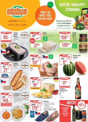 Akční leták Globus 27.8. - 2.9.2025 - Globus Chotíkov u Plzně