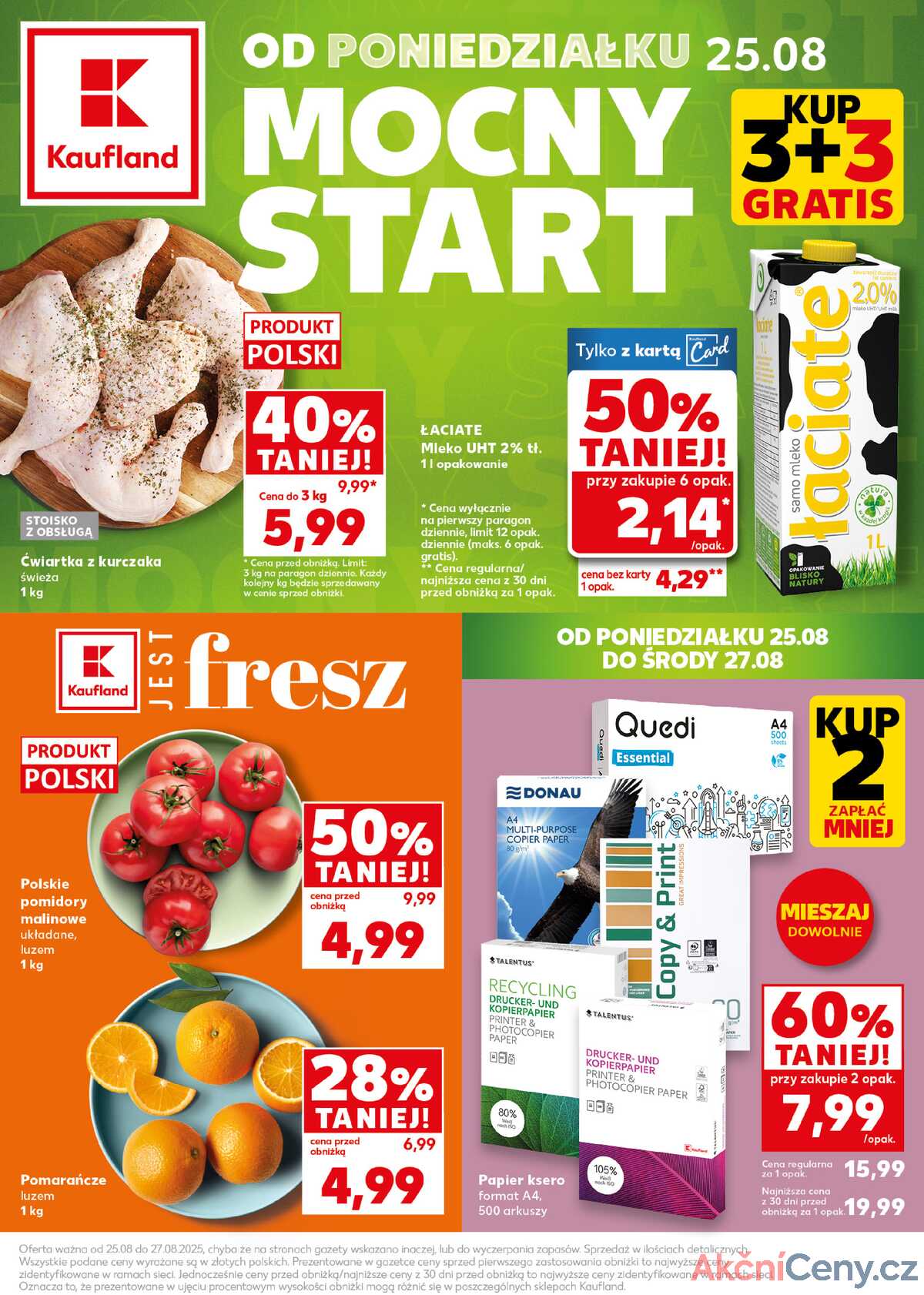 Leták Kaufland Polsko 25.8.-27.8.2025 - Silný start strana 1