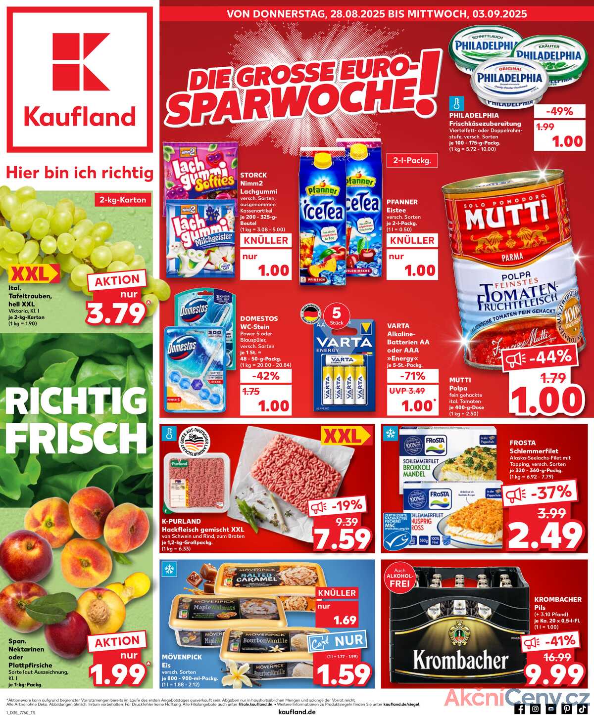 Leták Kaufland Německo 28.8.-3.9.2025 strana 1