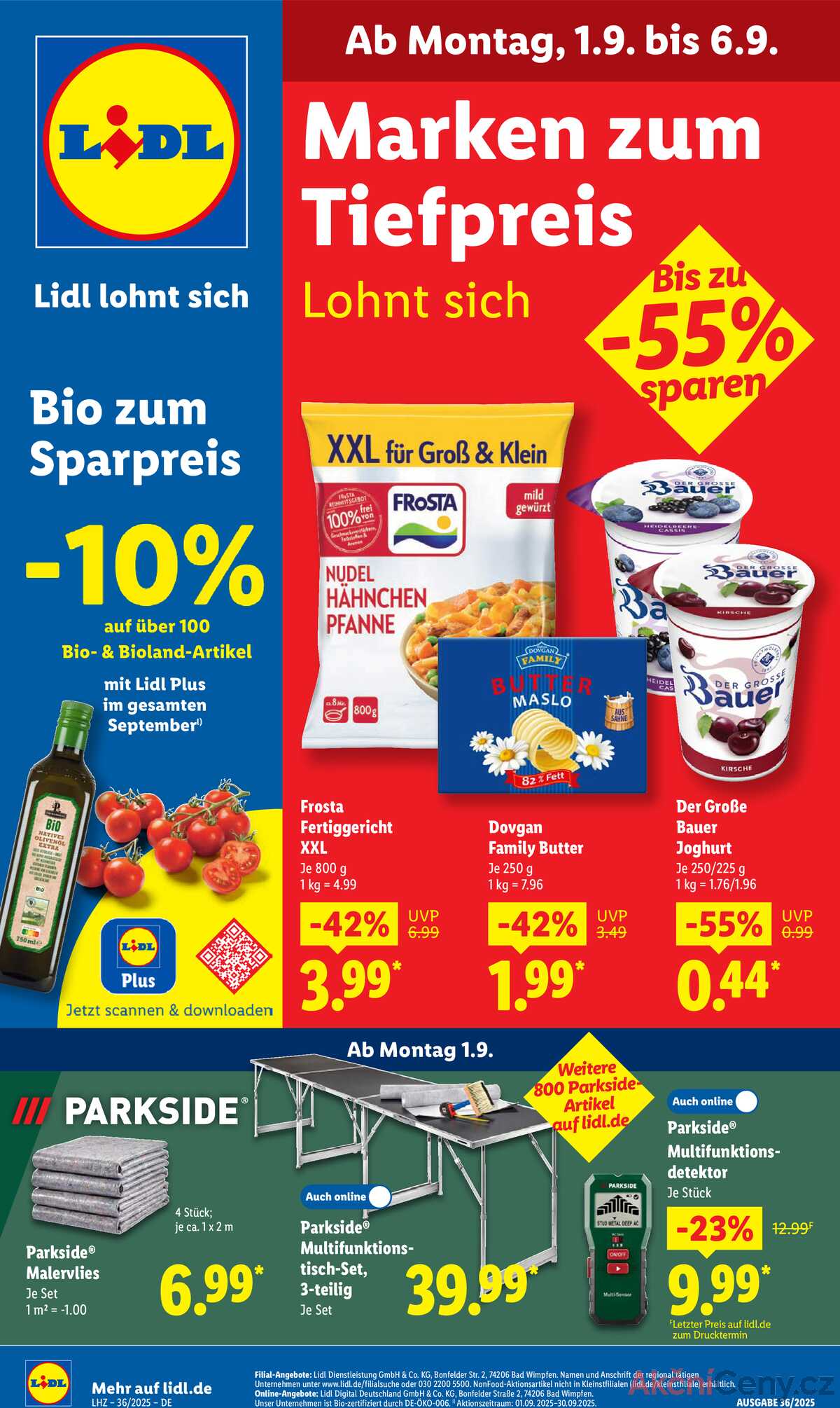 Leták Lidl Německo 1.9.-6.9.2025 strana 1