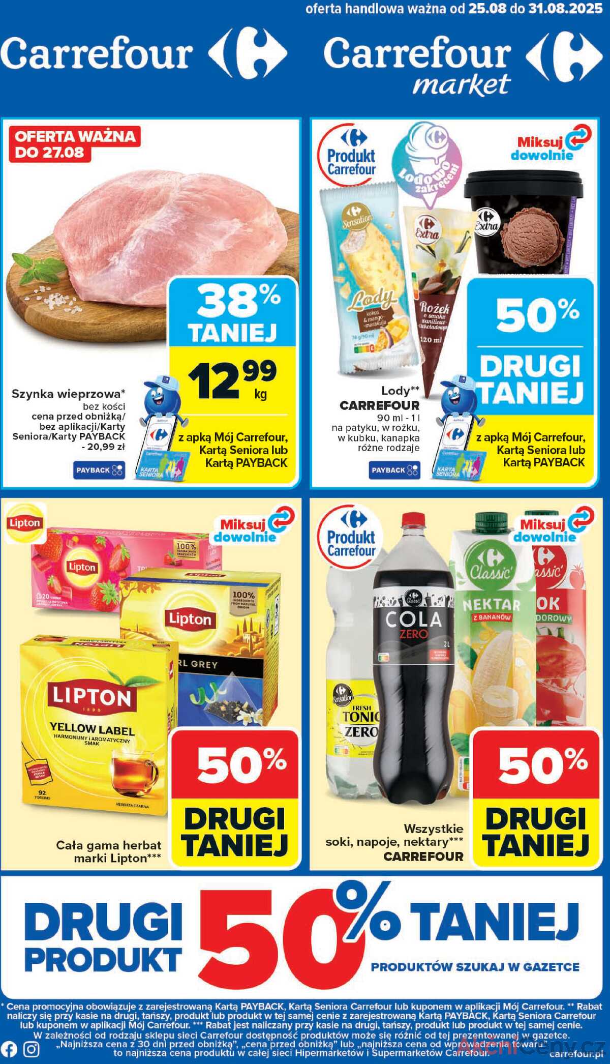 Leták Carrefour Polsko 25.8.-31.8.2025 - Trh od pondělí strana 1