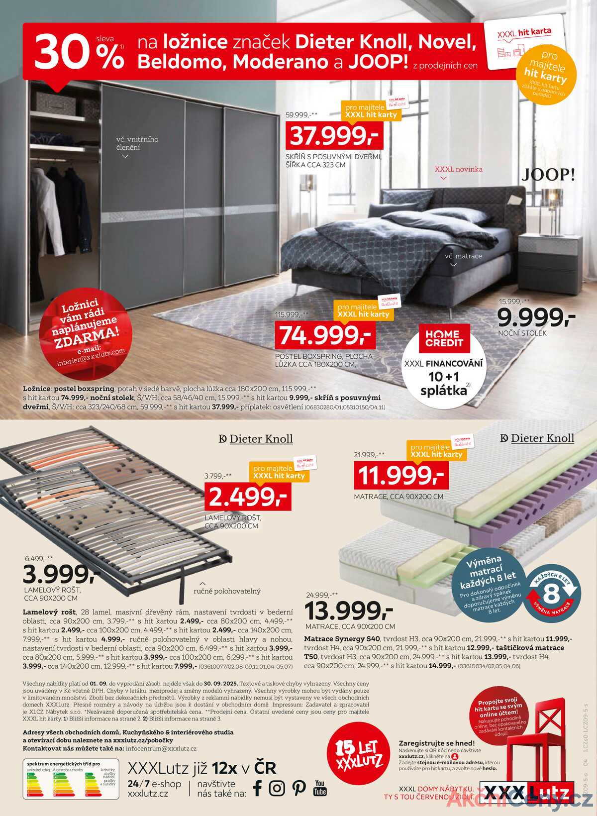 XXXLutz 30% sleva na ložnice značek Novel, Dieter Knol, Beldomo, Moderano a JOOP! od 1.9. do 30.9.2025 strana 4