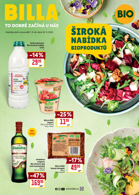 Billa katalog Bio od 1.9. do 30.9.2025