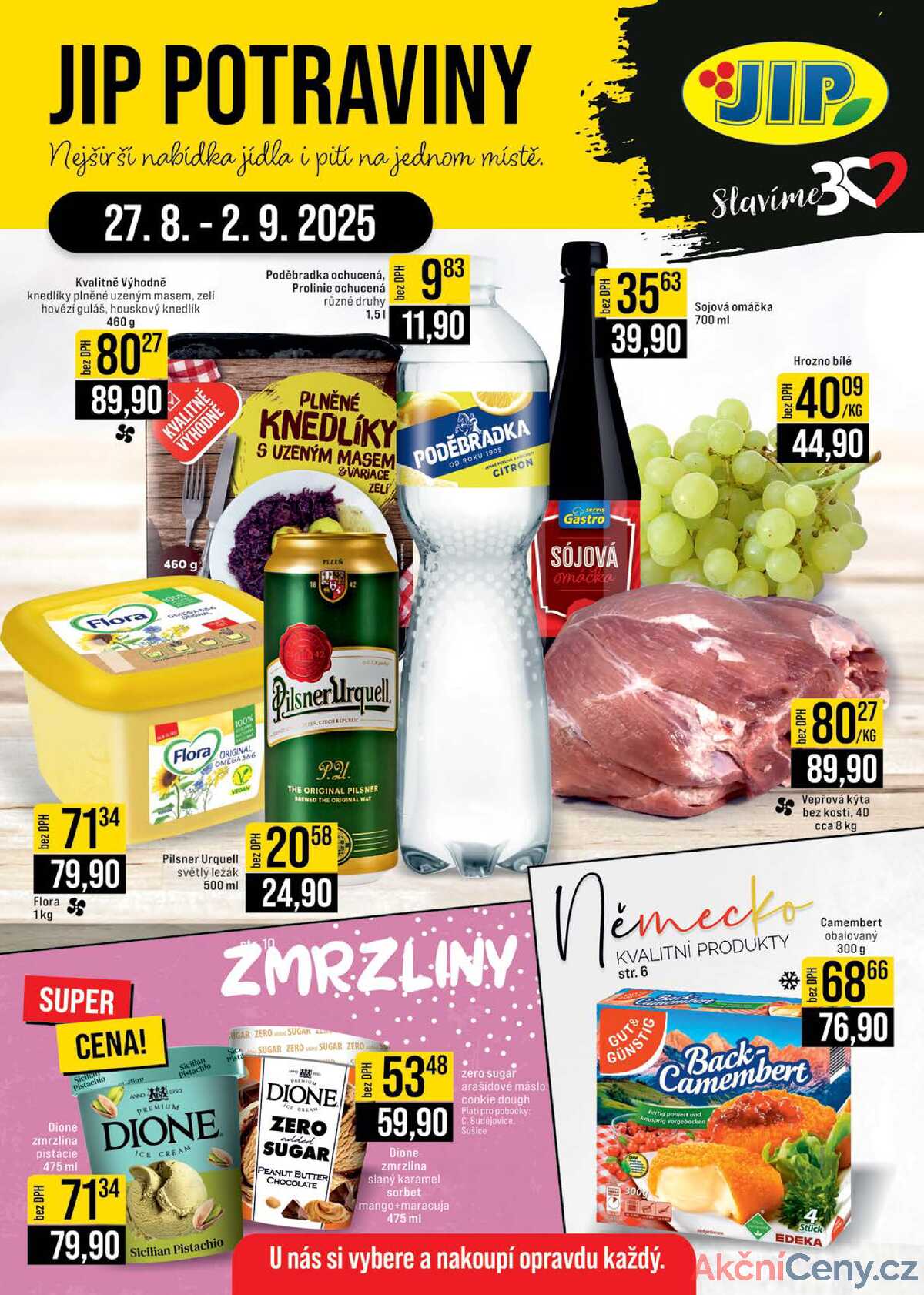 JIP Cash & Carry České Budějovice, Most, Náchod, Polička, Sušice a Svoboda nad Úpou od 27.8. do 2.9.2025 strana 1