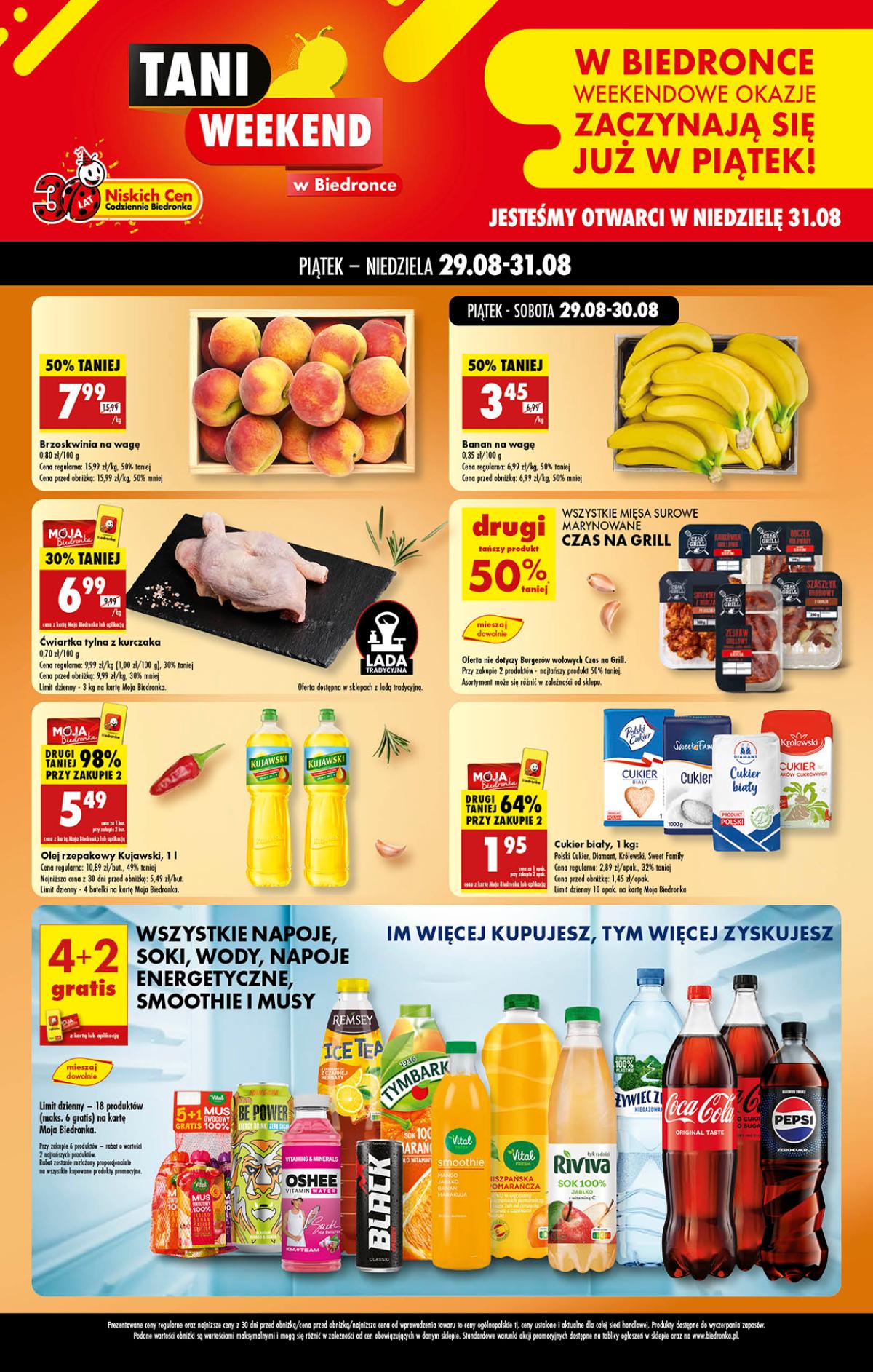 Leták Biedronka Polsko 29.8.-31.8.2025 strana 1