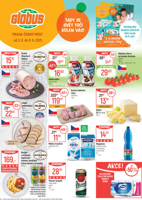 Akční leták Globus 3.9. - 9.9.2025 - Globus Praha - Centrum Černý Most