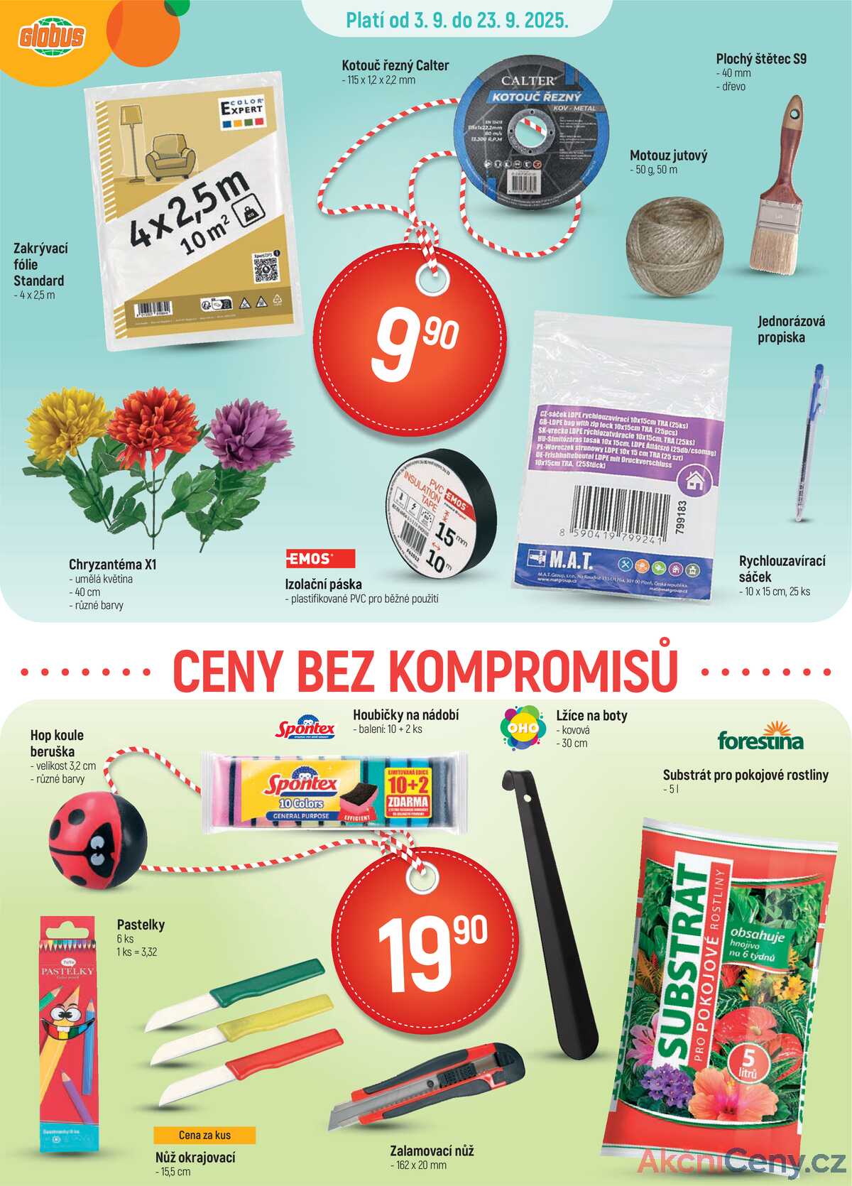 Akční leták Globus 3.9. - 23.9.2025 - Globus Jenišov u Karlových Varů strana 1