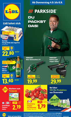 Leták Lidl Rakousko 4.9.-10.9.2025