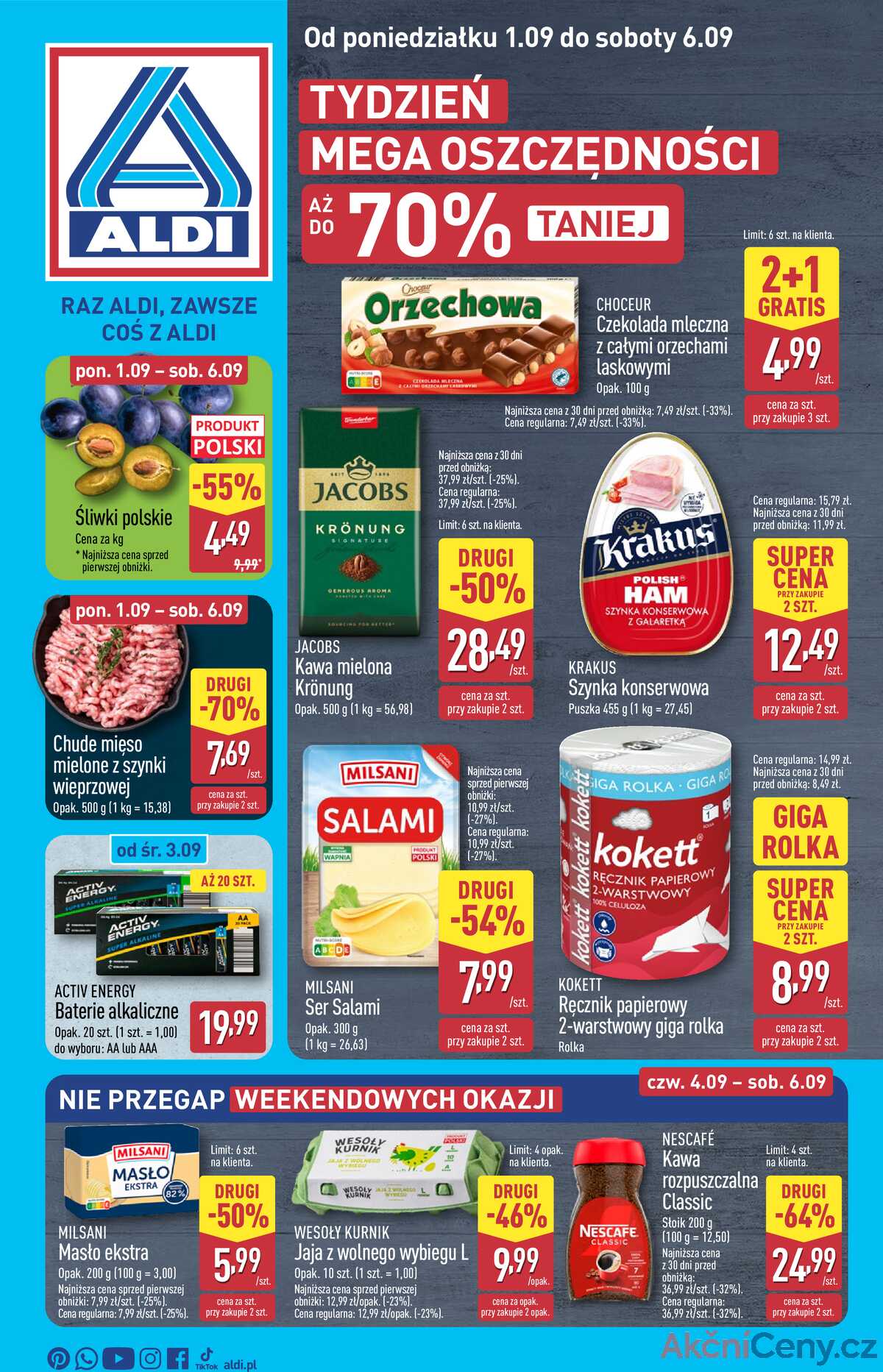 Leták Aldi Polsko 1.9.-6.9.2025 strana 1