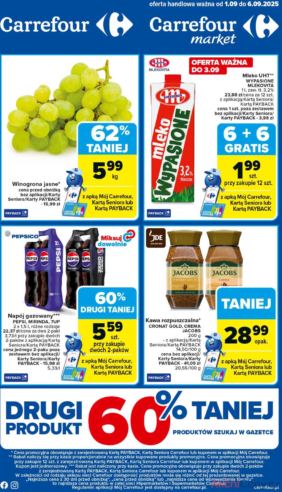 Leták Carrefour Polsko 1.9.-6.9.2025 - Trh od pondělí strana 1