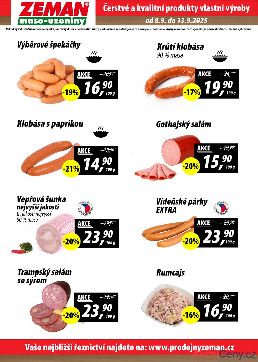 Leták ZEMAN maso-uzeniny - ZEMAN maso-uzeniny akční leták pro vybrané prodejny druhé skupiny od 8.9. do 13.9.2025 - strana 2 Leták ZEMAN maso-uzeniny - ZEMAN maso-uzeniny akční leták pro vybrané prodejny druhé skupiny od 8.9. do 13.9.2025 - strana 2