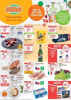 Akční leták Globus 10.9. - 16.9.2025 - Globus Praha - Centrum Černý Most
