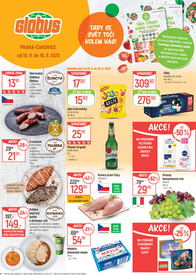 Akční leták Globus 10.9. - 16.9.2025 - Globus Praha - Čakovice