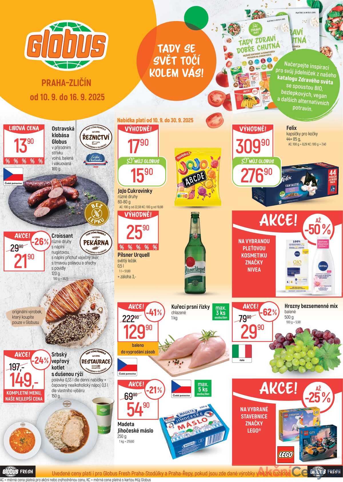 Akční leták Globus 10.9. - 16.9.2025 - Globus Praha - Zličín strana 1