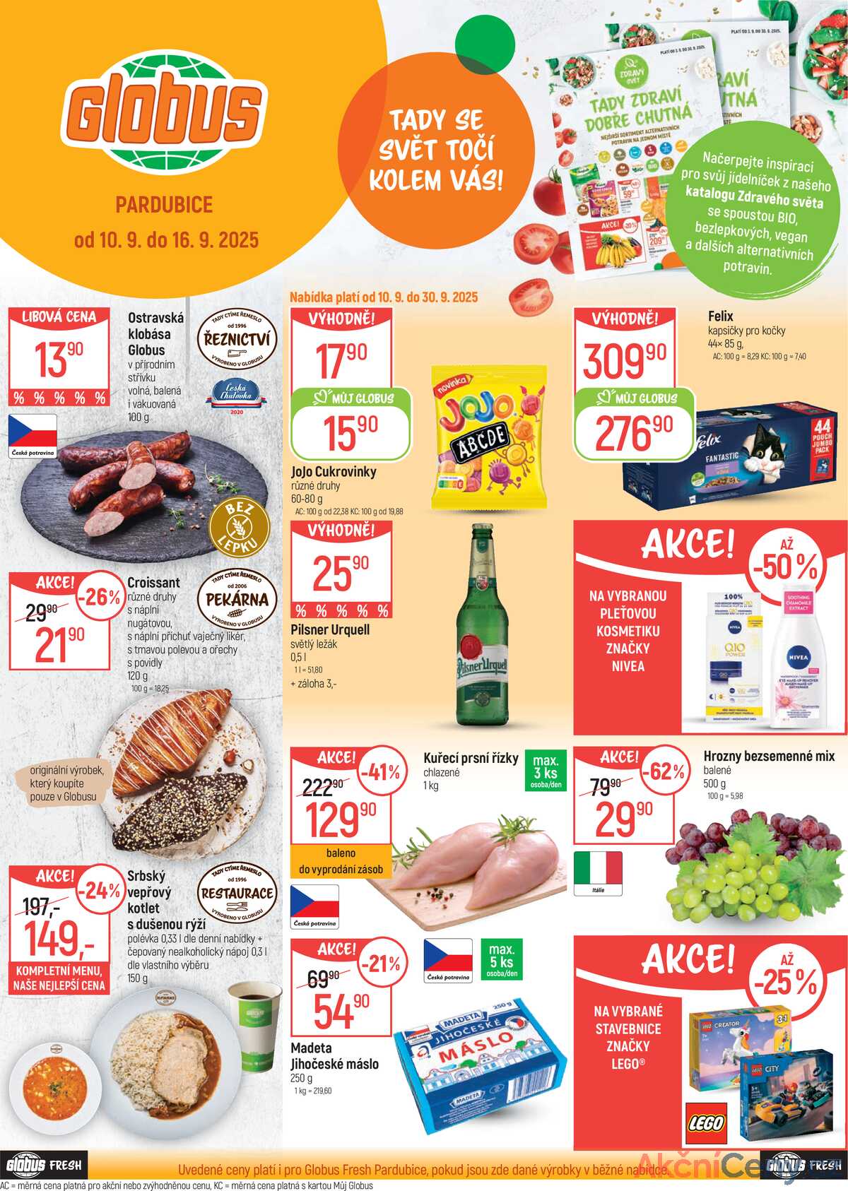 Akční leták Globus 10.9. - 16.9.2025 - Globus Pardubice strana 1