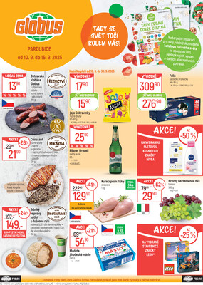 Akční leták Globus 10.9. - 16.9.2025 - Globus Pardubice