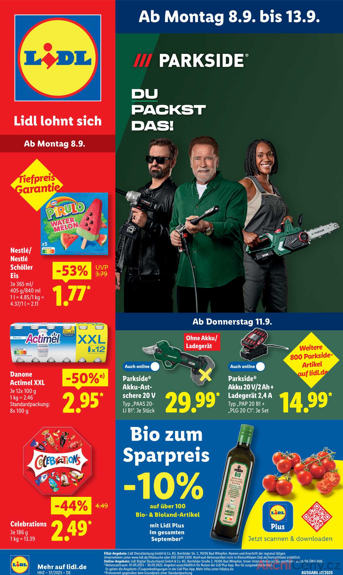 Leták Lidl Německo 8.9.-13.9.2025 strana 1