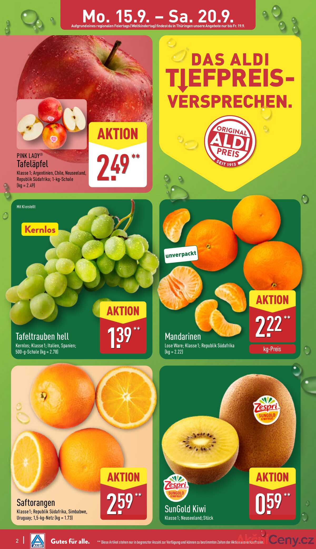 Leták ALDI Německo 15.9.-21.9.2025 strana 2