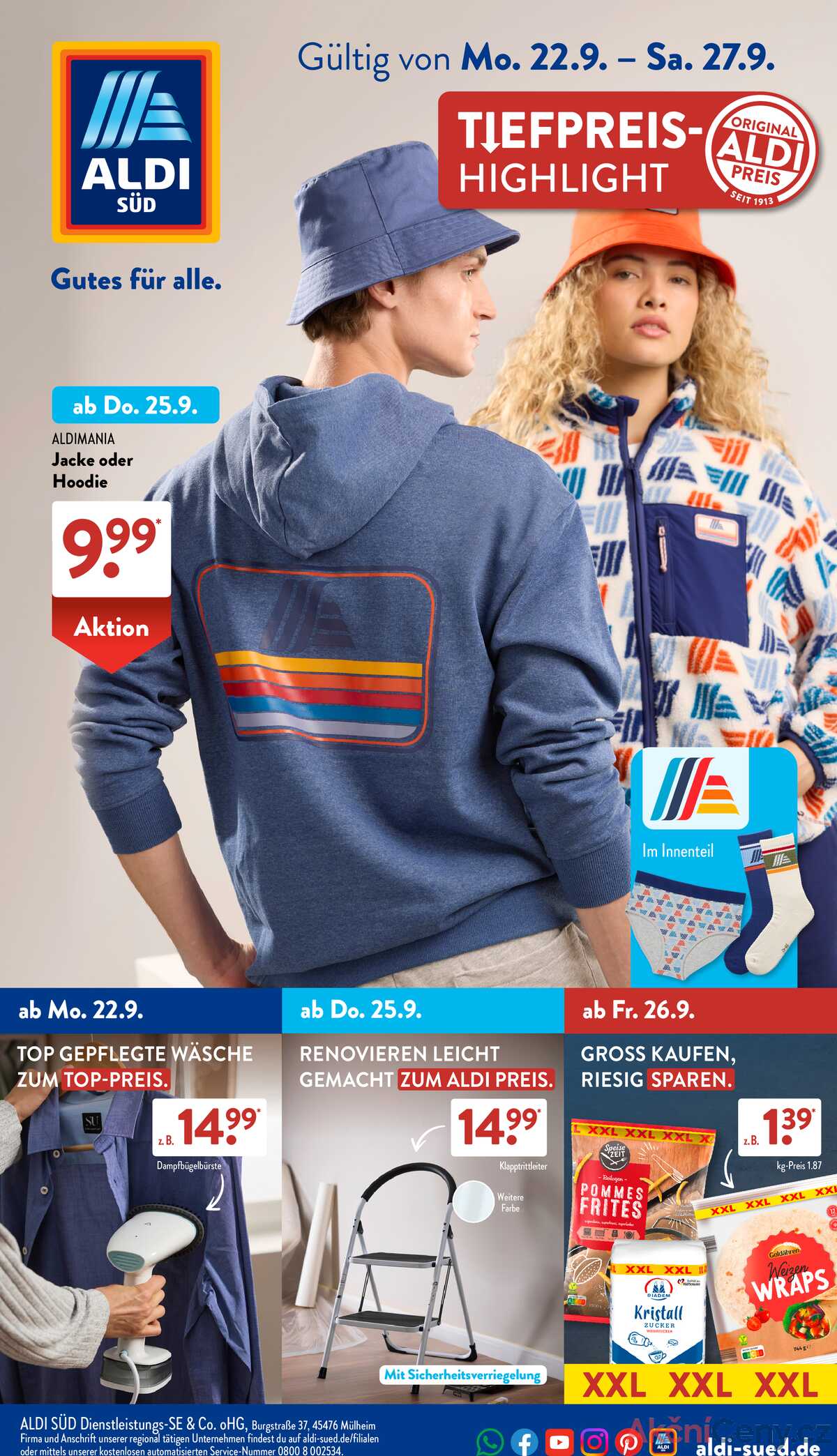 Leták ALDI SÜD Německo 22.9.-28.9.2025 strana 1