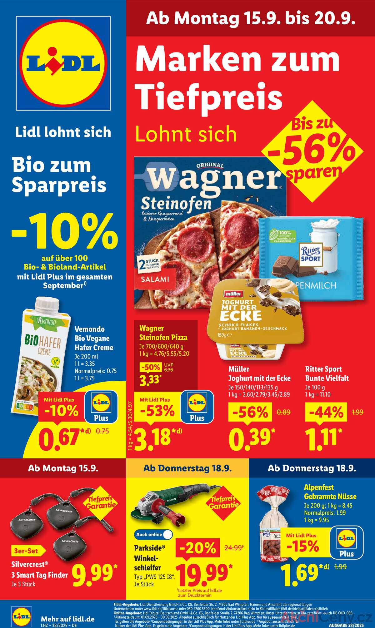 Leták Lidl Německo 15.9.-20.9.2025 strana 1