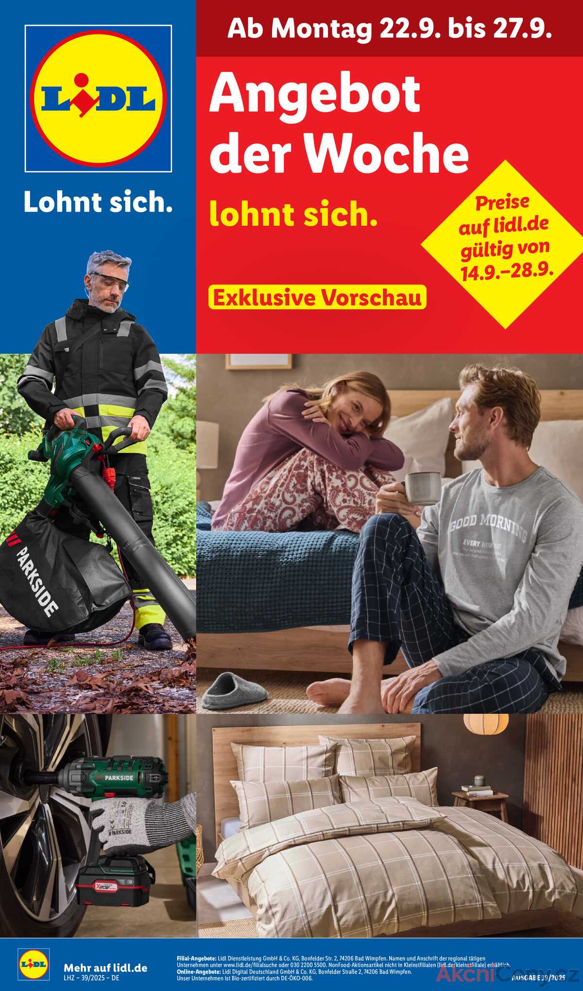 Leták Lidl Německo 22.9.-27.9.2025 strana 1