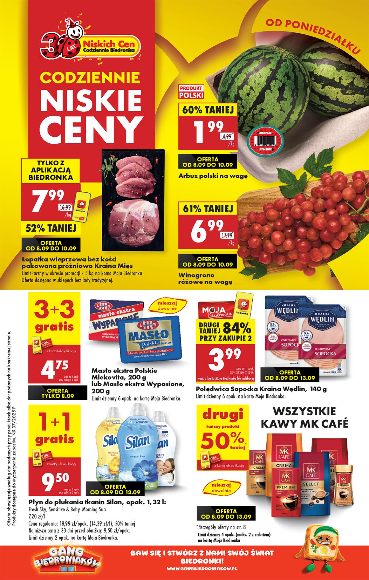 Leták Biedronka Polsko 8.9.-14.9.2025 strana 1