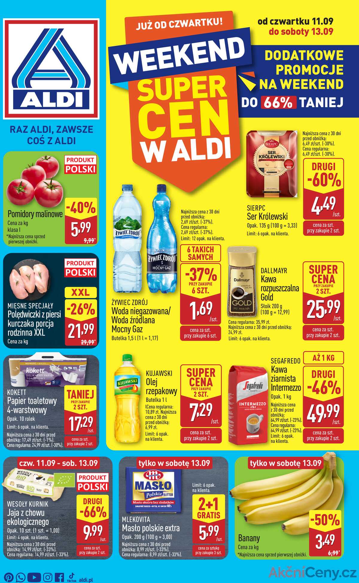 Leták Aldi Polsko 11.9.-17.9.2025 - Víkendová nabídka strana 1