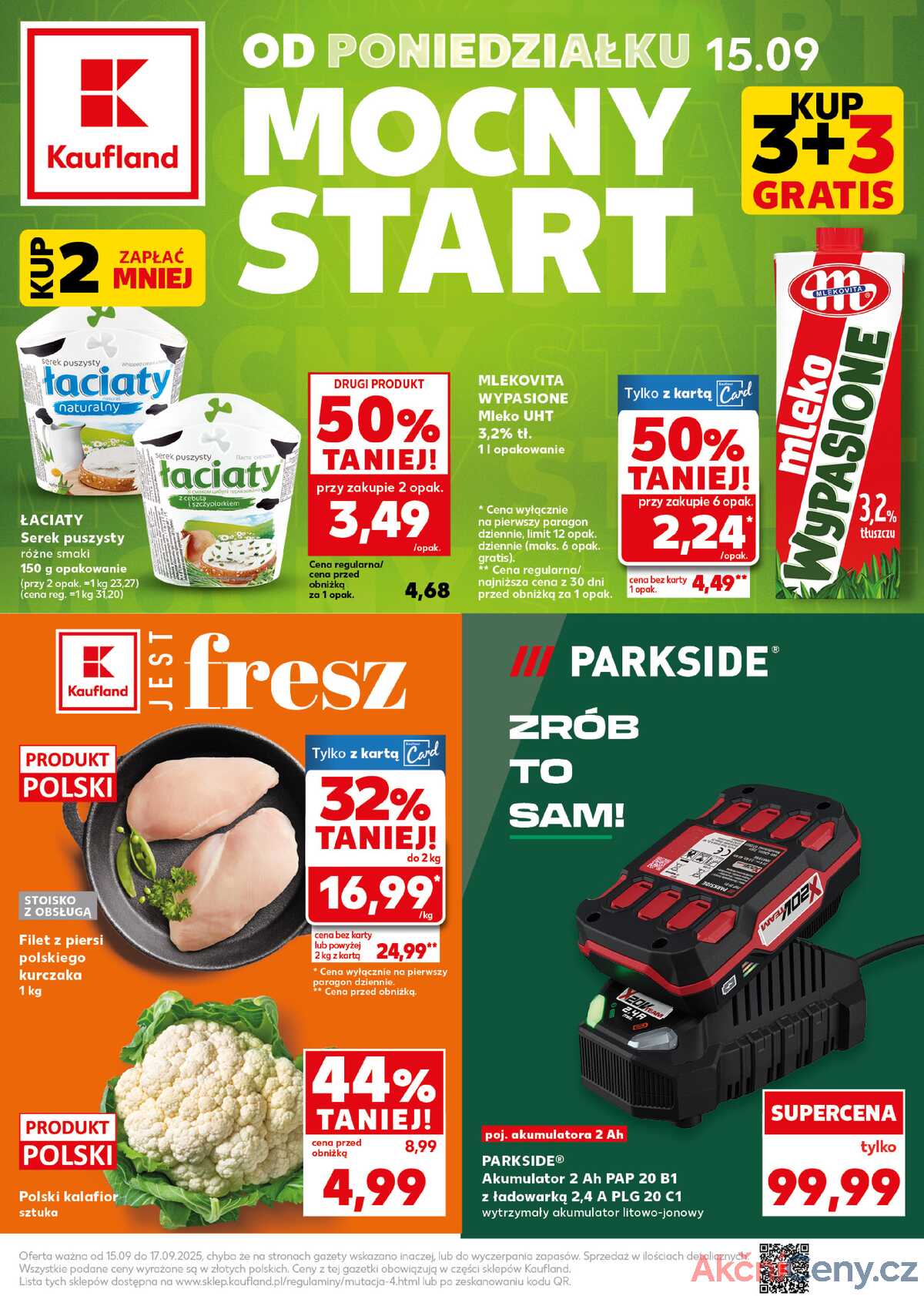 Leták Kaufland Polsko 15.9.-17.9.2025 - Silný start strana 1