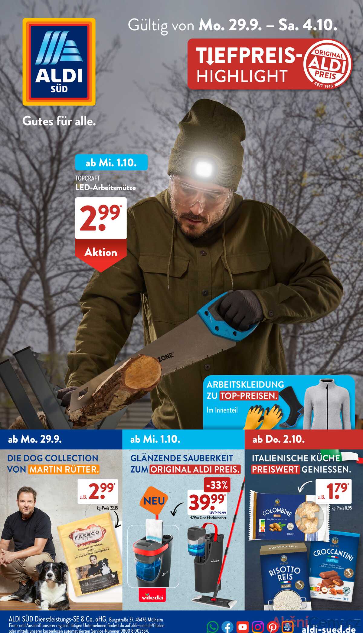 Leták ALDI SÜD Německo 29.9.-5.10.2025 strana 1