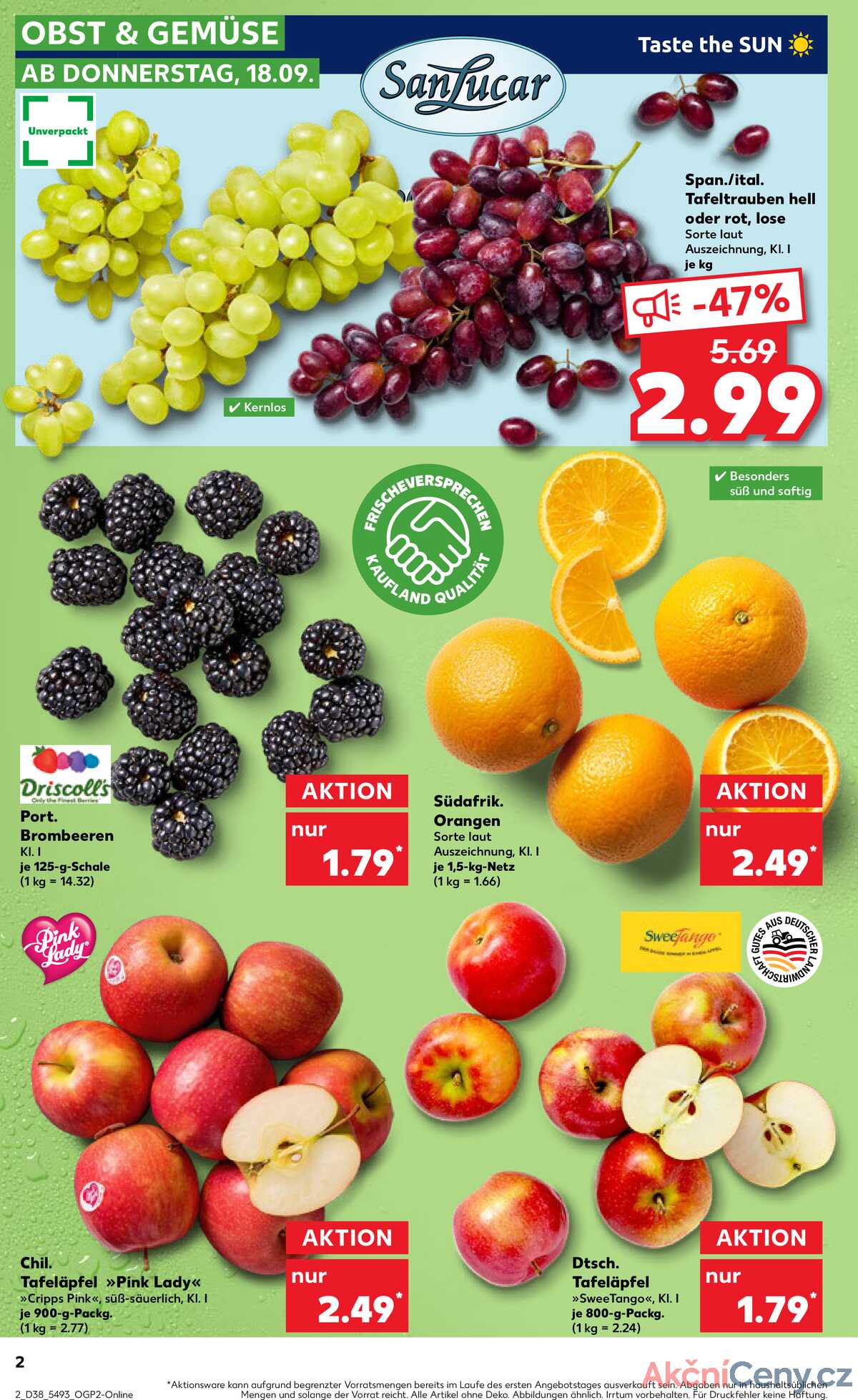 Leták Kaufland Německo 18.9.-24.9.2025 strana 2