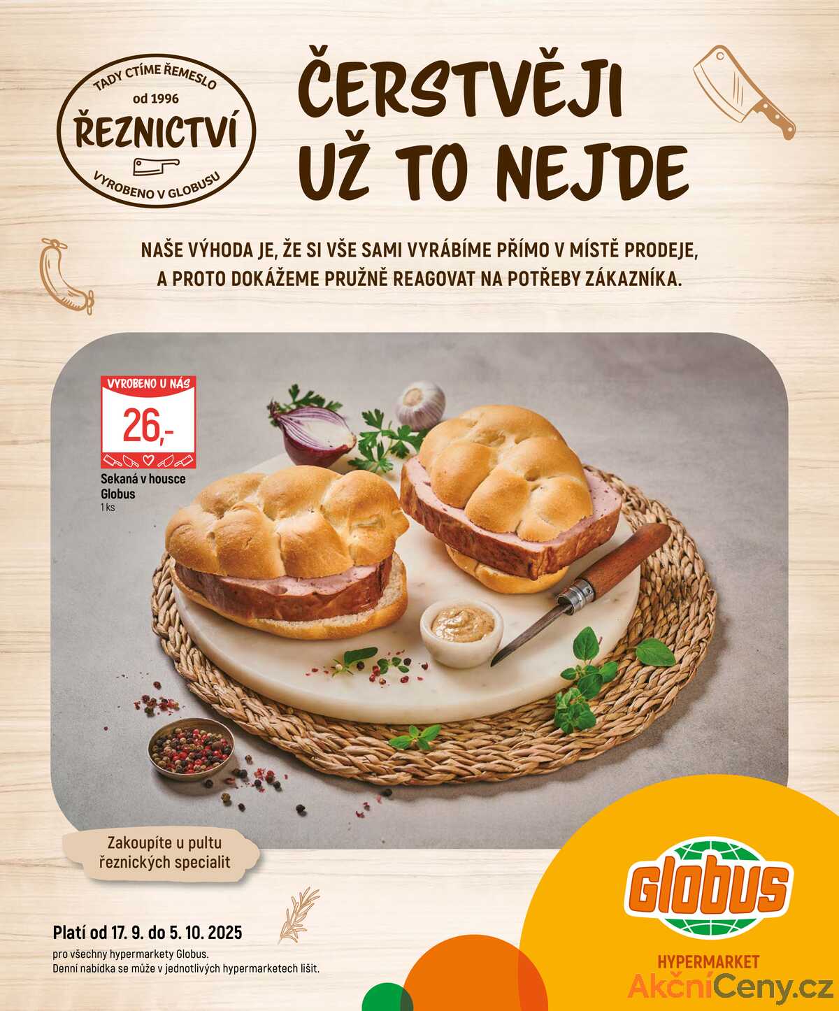 Akční leták Globus 17.9. - 5.10.2025 - Globus Praha - Zličín strana 1