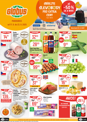 Akční leták Globus 17.9. - 23.9.2025 - Globus Pardubice