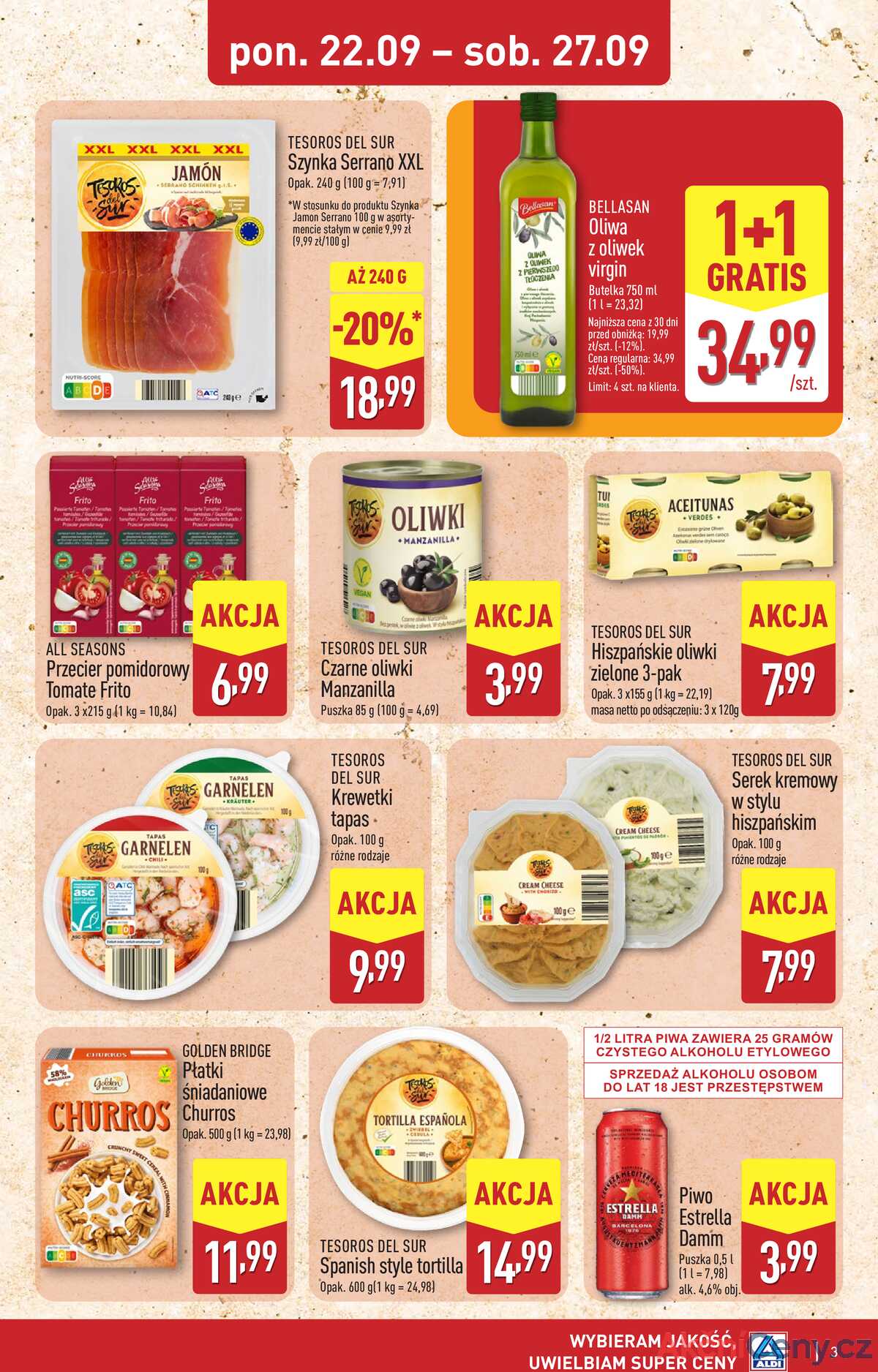 Leták Aldi Polsko 22.9.-27.9.2025 - Chutný výlet do Španělska strana 3