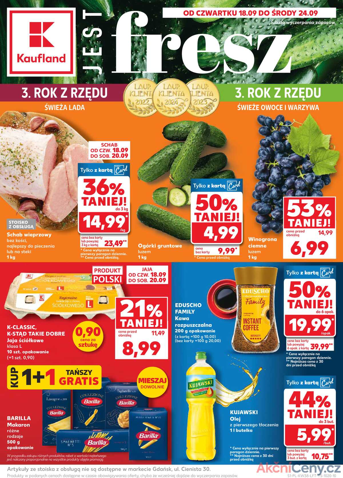 Leták Kaufland Polsko 18.9.-24.9.2025 - Noviny týdne strana 1