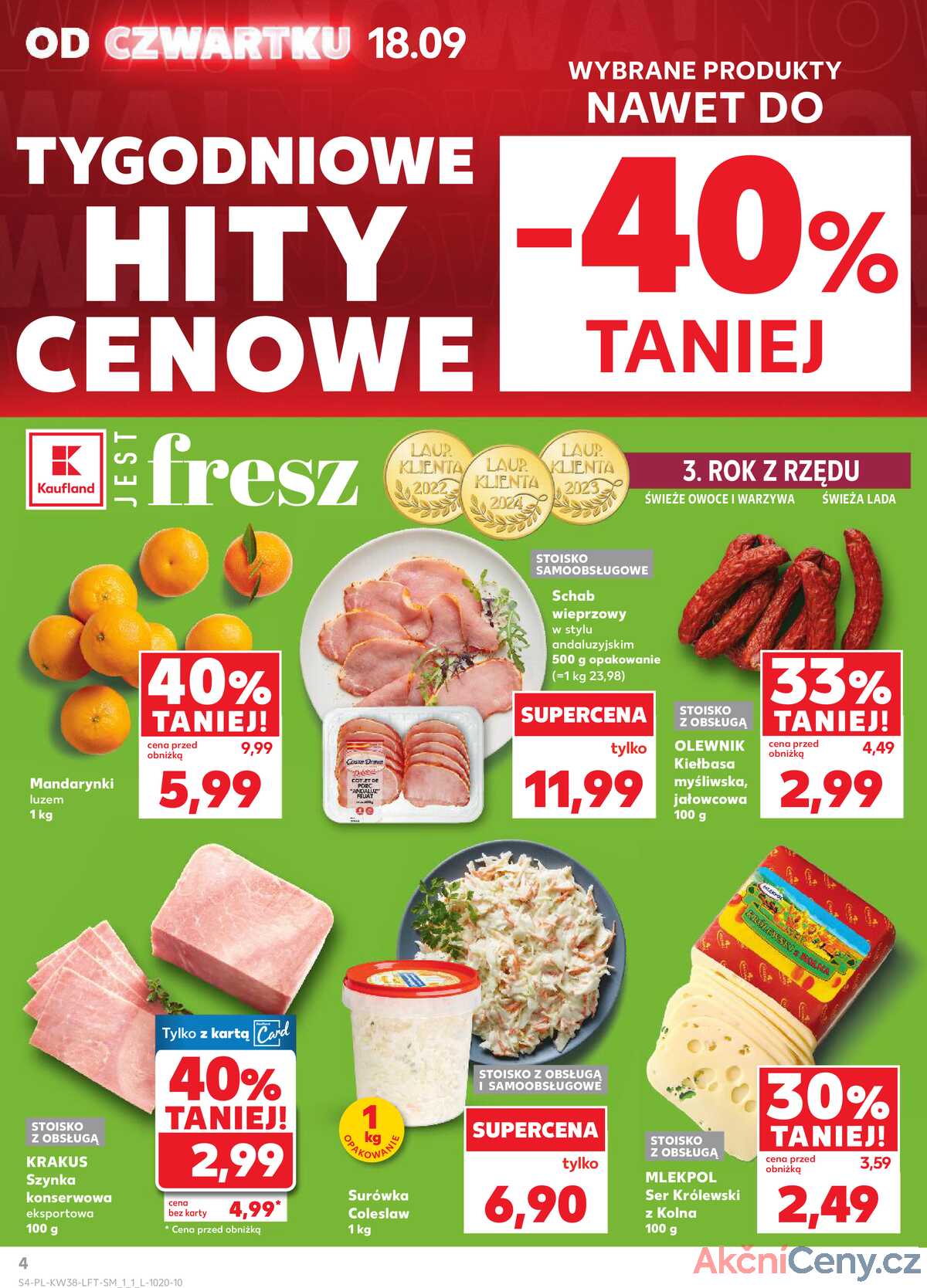 Leták Kaufland Polsko 18.9.-24.9.2025 - Noviny týdne strana 4