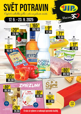 JIP Cash &amp;amp; Carry Brno, Praha, Ostrava, Jilemnice, Pardubice, Ostrava, Karlovy Vary, Olomouc a Zlín od 17.9. do 23.9.2025