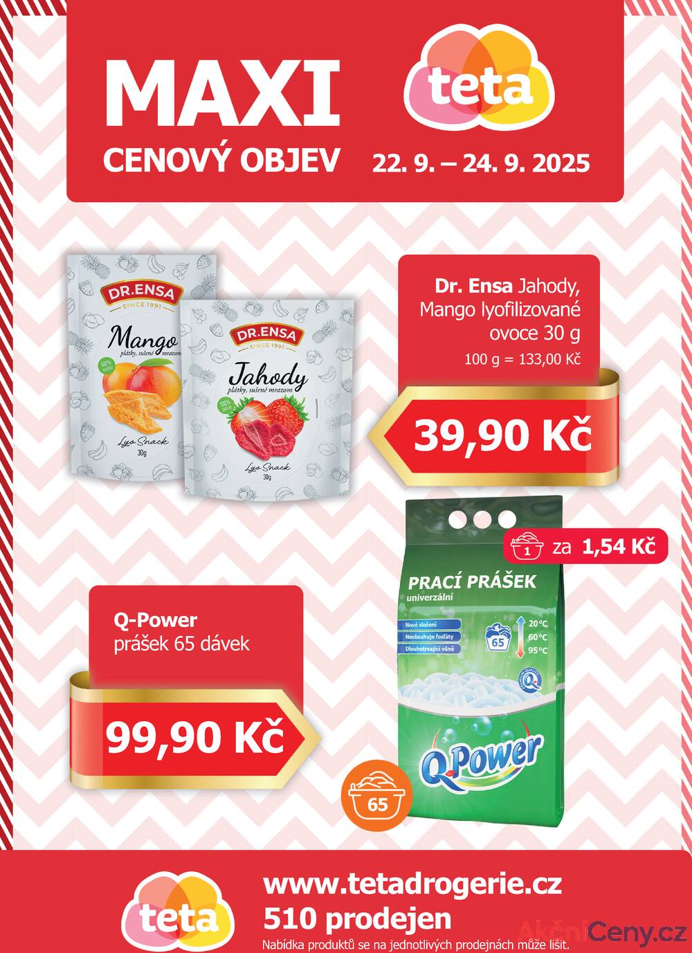 Leták Teta drogerie - Teta drogerie Maxi cenový objev od 22.9. do 24.9.2025 - strana 1
