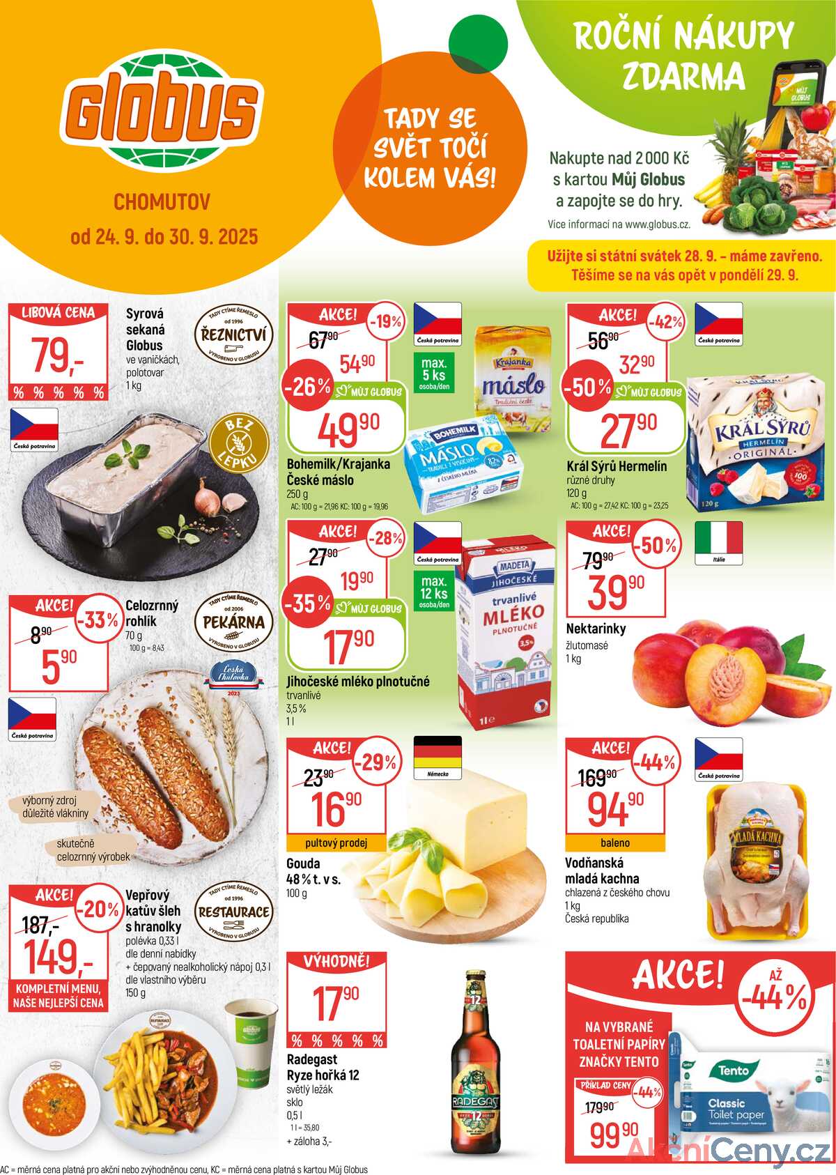 Akční leták Globus 24.9. - 30.9.2025 - Globus Chomutov strana 1
