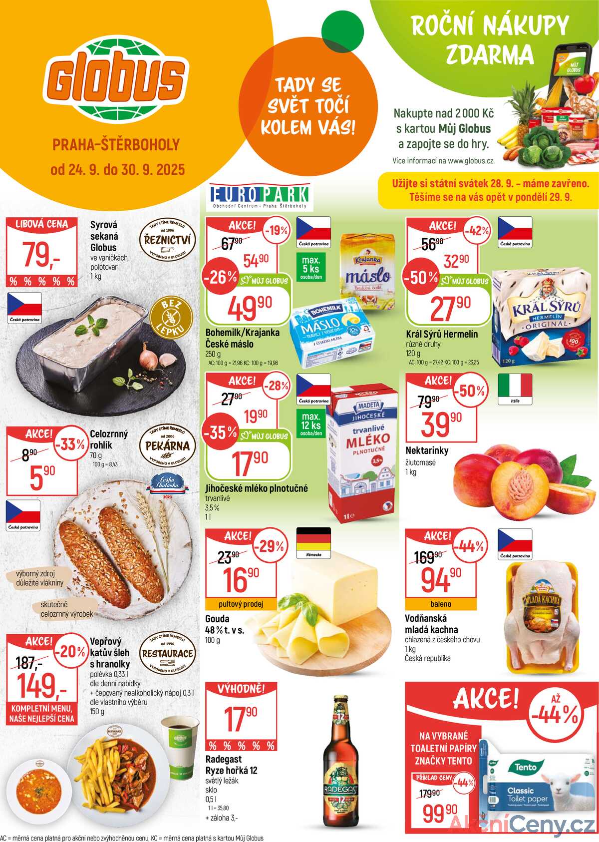 Akční leták Globus 24.9. - 30.9.2025 - Globus Praha - Štěrboholy strana 1