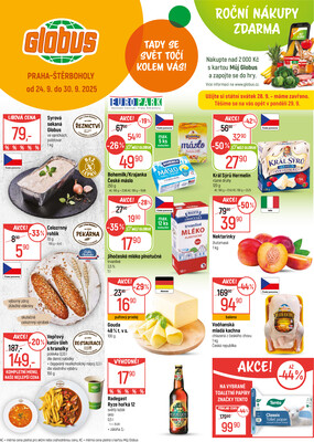 Akční leták Globus 24.9. - 30.9.2025 - Globus Praha - Štěrboholy