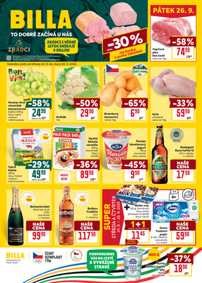 Billa malý leták od 24.9. do 30.9.2025