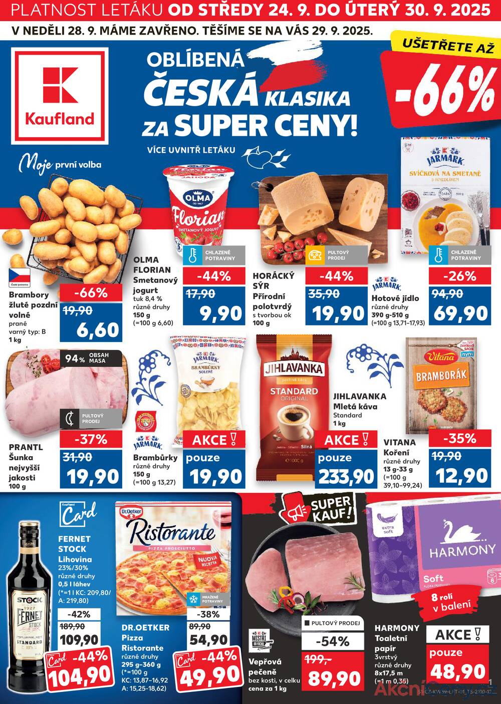 Leták Kaufland - Kaufland 24.9. - 30.9. - Kaufland - Olomouc - Hněvotínská - strana 1