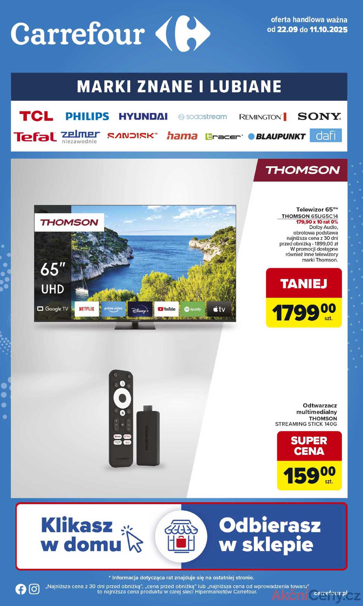 Leták Carrefour Polsko 22.9.-11.10.2025 - Známé a oblíbené značky strana 1